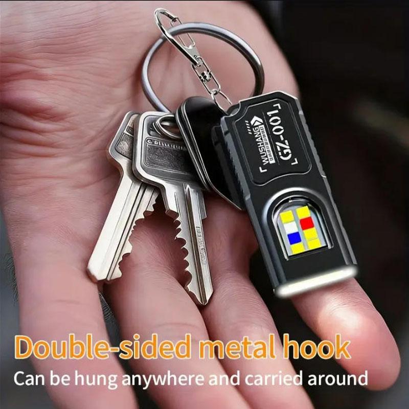 Mini Powerful Cob Led Keychain Flashlight Usb Rechargeable Hanging Work Light Waterproof Keyring Camping Walking Pocket Lamp