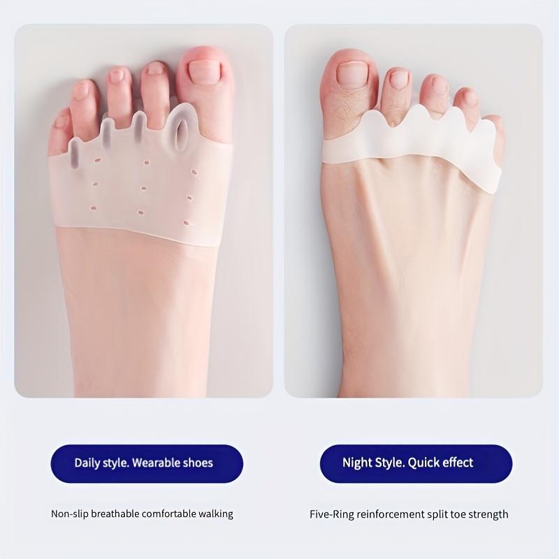 Hallux Valgus-korrigerare med tåseparerare, framfotskuddar för fem tår för silikonskor för kvinnor