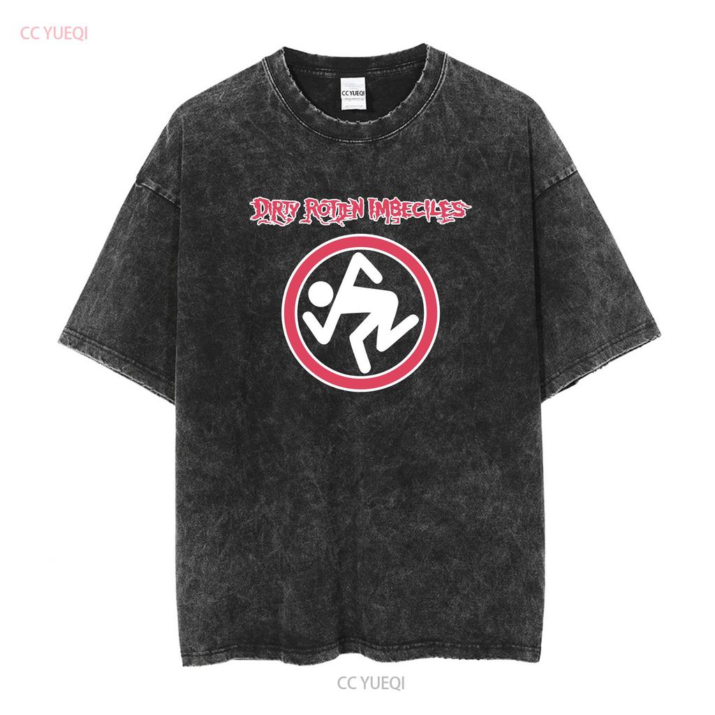D R I Dirty Rotten Imbeciles Maglietta con Logo della Band Taglia M vintage Lavata Allungata grafica uomo moda Casual Morbida streetwear