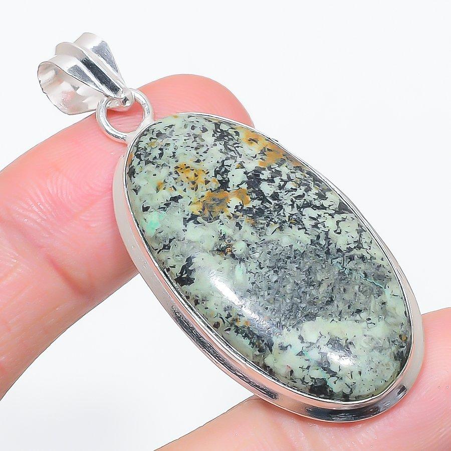 Natural Tibetan Turquoise 925 Sterling Silver Jewelry Pendant 2.25" p5Z46