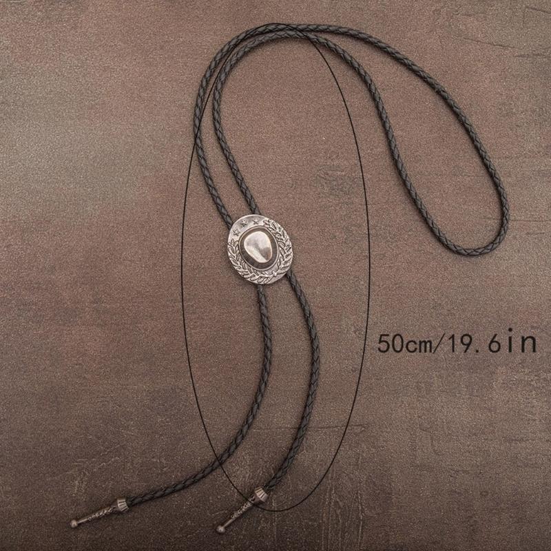 Bolo Tie for Men Star Hat Pendant Cowboy Bolo Ties Formal Shirt Accessory Vintage Bolo Tie Classical Country Necklace
