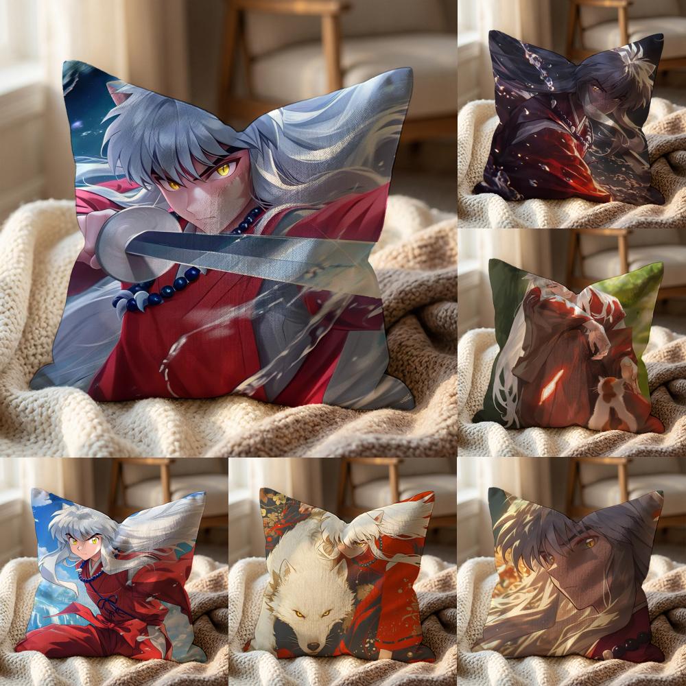 Anime classic I-Inuyasha Cushion Cover Multi-Scene Pillow Cover for Home & Car - Reversible, Soft & Durable for Daily Use
