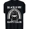 European Sizes Men's & Women's Plus Size Goth Emo Unicorn T-Shirt - Black Is My Happy Color Gothic Girl Emo Style