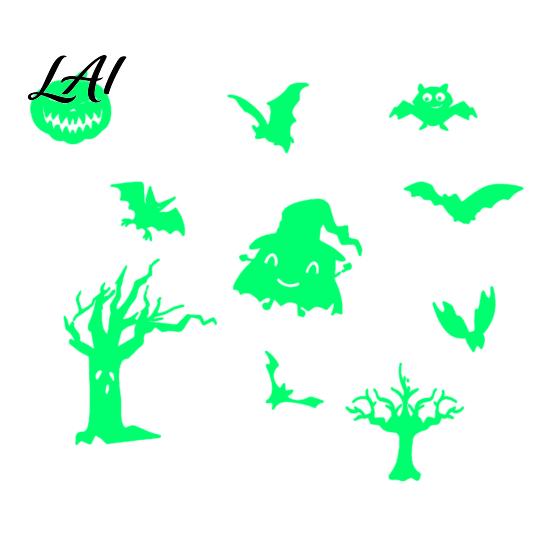 Night Glowing Party Supplies Halloween Glow In The Dark Wall Stickers Luminous Decals with Ghost Spooky Decorations for Home Castle Pumpkin