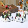 Ecological Friendly Resin Rotating Music Box Christmas Decors with Builts In Music Player and Ambients Lighting Systems