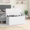 VidaXL Boîte de rangement blanc 100x42x46 cm bois d'ingénierie, boîte à couvertures, coffre de rangement, boîte de rangement 840660