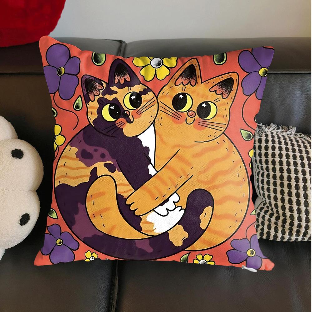 Kawaii CCats Patterns Pillowcase Pillow Covers X Sleeping Pillows Cover Home and Ornamental Decoration Living Room