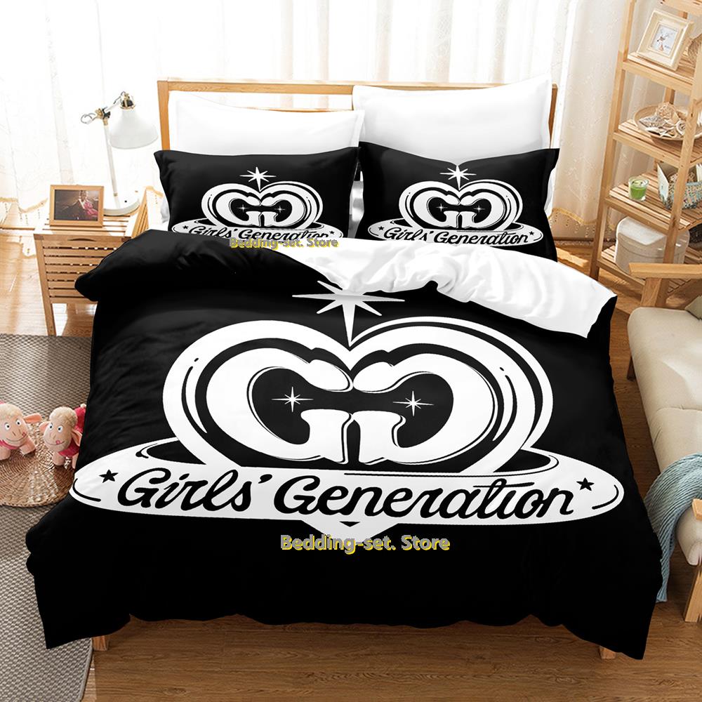 Comforter Kpop Girls Generation Bedding Set Single Twin Full Queen King Size Bed Set Adult Kid Bedroom Three-Piece Suits Kawaii Girls
