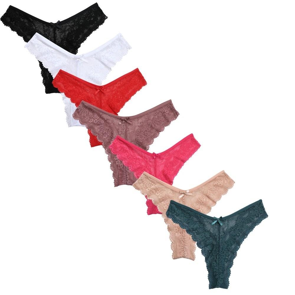 Low Waist Women Lace Flower Briefs Cotton Crotch Floral Underpants Lace Thong Panties Underwear
