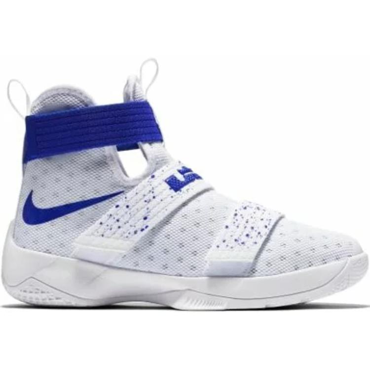 Nike LeBron Soldier 10 Bequem Einfach Rutschfest Langlebig High-Top Basketballschuhe Kinder Sneaker Weiß 845121-165