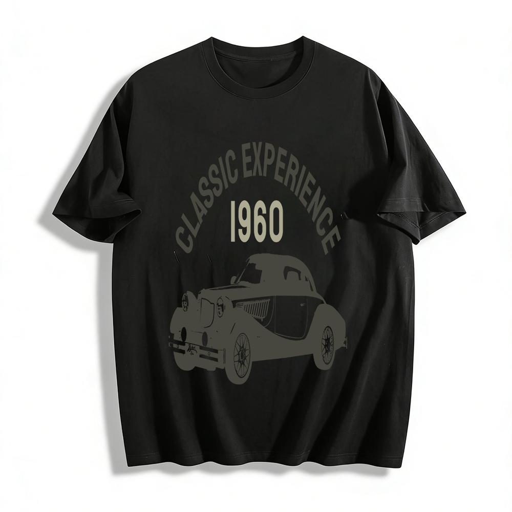 

Vintage 1960 Classic Car Graphic Casual Short Sleeve T-Shirt Pure cotton T-shirt XXS