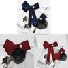 Womens Blue Polyester Bow Tie With Button Or Tie Closure For School Uniforms And Office Wear