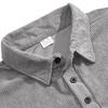 Autumn Winter Men Waffle Rib Knit Polo Shirts Contrast Suede Elbow Patches Lapel Collar Button Placket Vintage Long Sleeve Corduroy Textured Tops