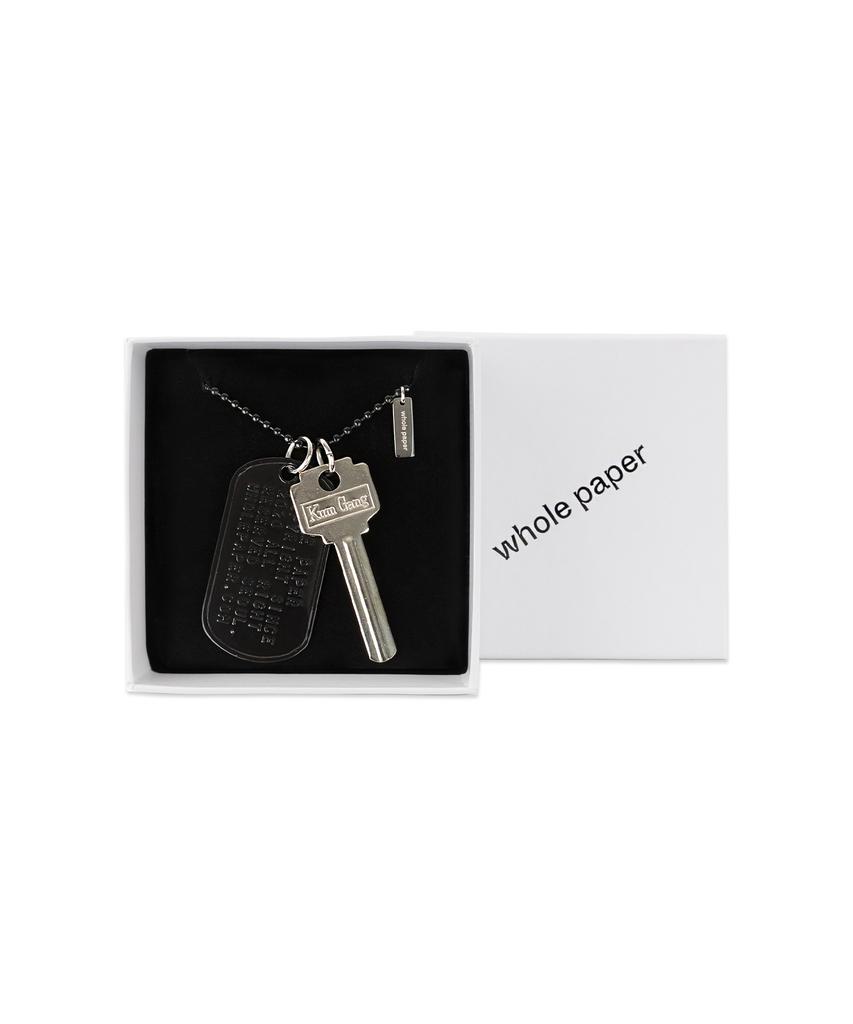 Whole Paper Dog Tag Key Necklace (Black)
