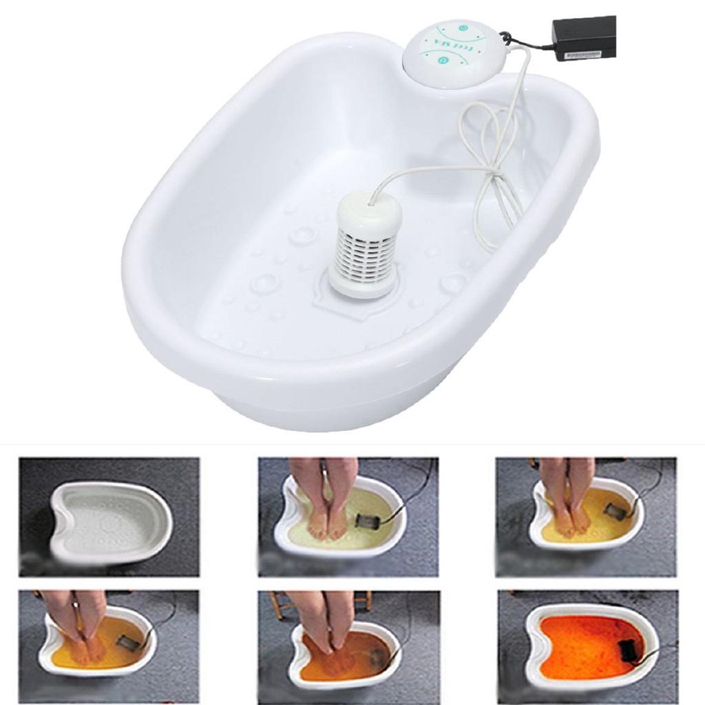 DC 12V Elektrische Anion Ion Detox Fußbad Maschine Wanne Eimer Heizung Ionische Zellreinigung SPA Maschine Instrument Gesundheitspflege Set