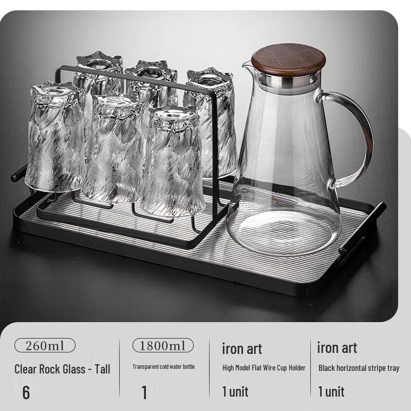 Retro Embossed Glacier Glass Cup