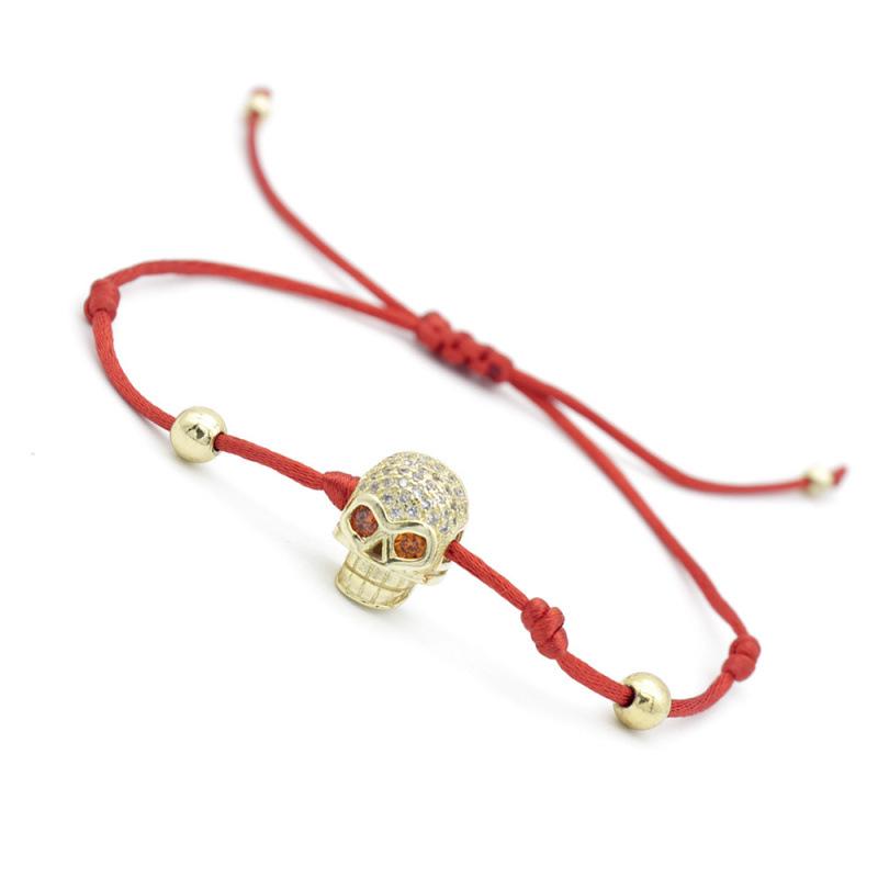 2020 Adjustable Skull Crown Zircon Bracelet with Diamond Woven Design.