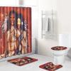 Abstract Art Bathroom Non-Slip And Anti-Mildew Floor Mat Shower Curtain Combination Carpet Couple Human Body
