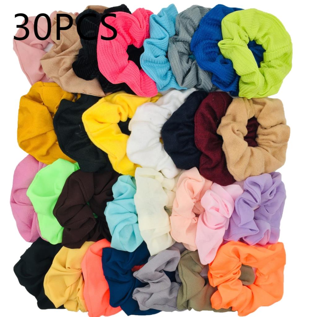 50/40/30 Stück/10 Stück Haargummis für Frauen Mädchen Plüsch Elastisches Band Gummiband Weihnachten Weihnachtsmann Accessoires Flauschiger Kunstpelz Satin