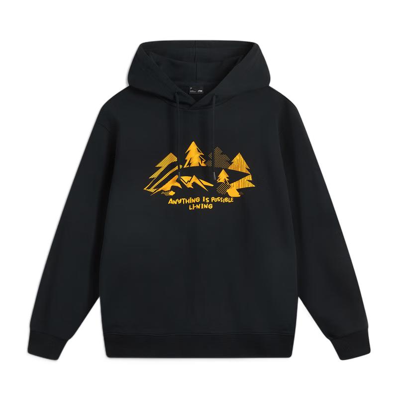 Li-Ning 2025 Unisex Fashion Print Hooded French Terry Sweatshirt AWDV355