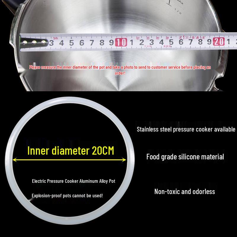 Thickened Silicone Sealing Ring for Universal Stainless Steel Pressure Cooker (20-26cm) - Waterproof