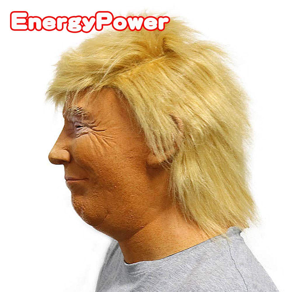 EnergyPower President Trump Halloween Cosplay Mask Super Realistic Mask Using Hollywood Special Makeup Technology with Hair Donald Trump Full Face