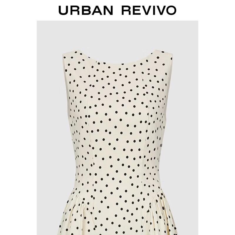 UR2026 Modern Polka Dot Pleated Sleeveless Dress