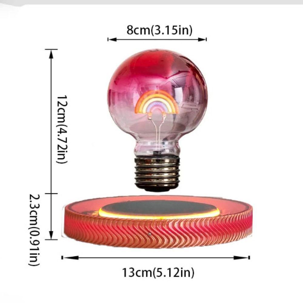 Black Technology Magnetic Levitation Rainbow Light Bulb Glass Material Romantic Atmosphere Maglev Rainbow LED Night Light