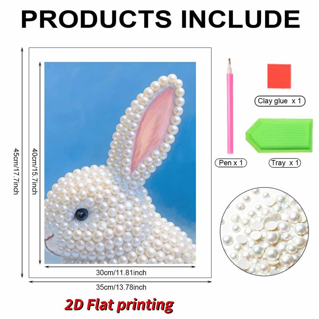 Pearl Painting Kit Little White Rabbit Theme Frameless Handicraft DIY Bedroom Decoration Living Room Wall Art Room Decoration Art Craft Decoration