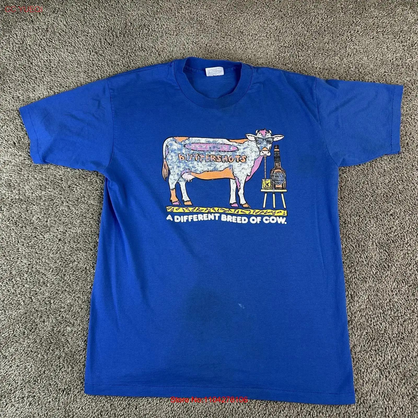 

Vintage Buttershots T Shirt Mens Large Blue Dekuyper Cow Bar Promo 80s vintage Washed Comfortable Breathable Soft 5XL різнокольоровий