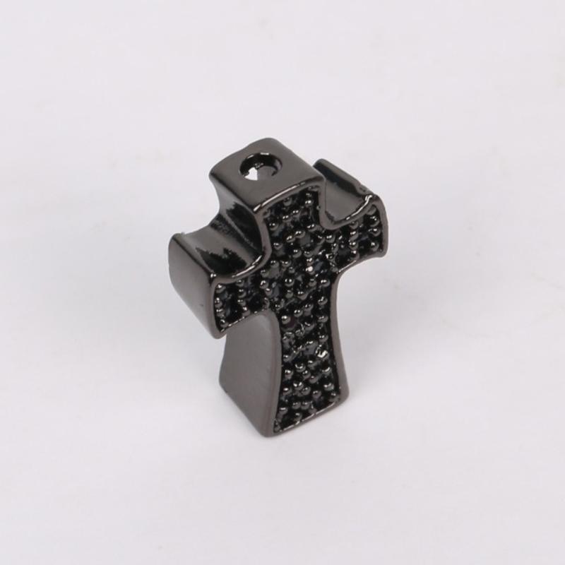 

10 Pcs/lot New Cross Micro Inlaid Zircon Accessories Perforated Bead Bracelet Hand Chain Necklace DIY Jewelry Wholesale