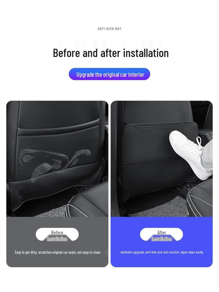 Anti-Kick Mats for Hongqi H5/HS5/EHS3/H7/H9/HS7 Rear Seats - Car Interior Protection Accessories