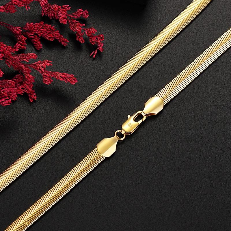 New charms 18K gold color does not fade classy 6MM snake bone Necklaces for Men Women Fashion party Jewelry Christmas gifts