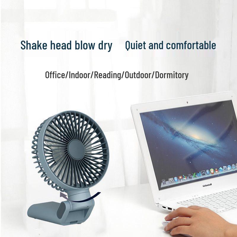 48-Hour Battery Silent Oscillating Portable Folding Fan with Magnetic Clip