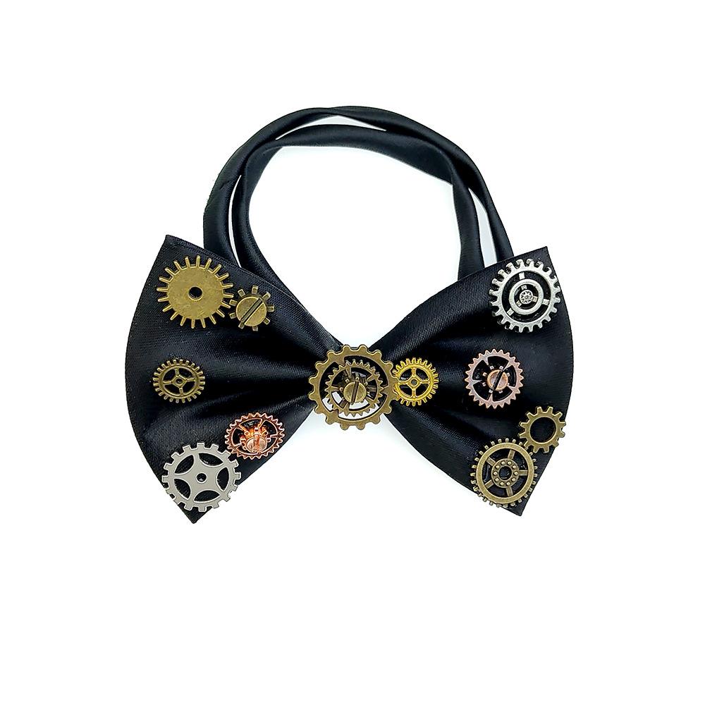 JK Navy Blue Diagonal Bow Tie for Women - Solid Color with Flat Corner & Floral Design, Perfect for Sailor Suits, Students, Groomsmen, and Pets.