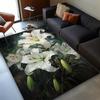 Elegant White Lily Rug for Living Room DecorFloral Area Rugs, Home Interior Design Ideas Anti slip carpet can be machine washed