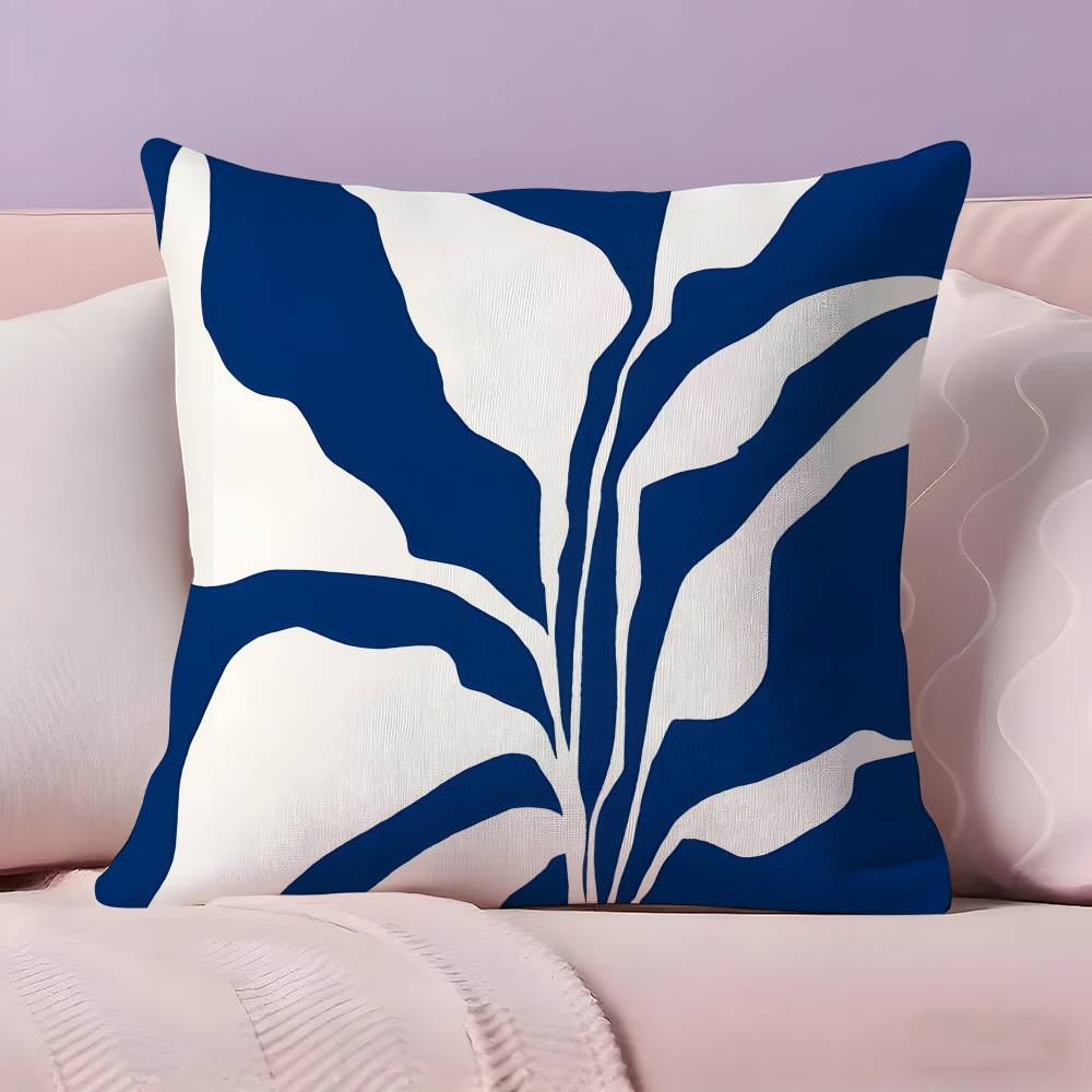 Elegant Blue Floral art Pillow Case  Ultra Soft Skin Friendly Fabric Cloud Like Comfort & Concealed Zipper