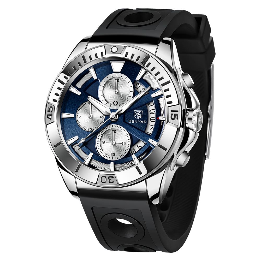 BENYAR Men's Quartz Multifunctional Waterproof Luminous Watch 5180
