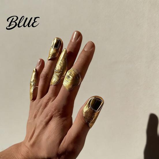 Artistic Ring 1/5Pcs No Manicure Open Irregular Metallic Skin Women