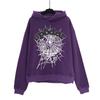2025 New Fashion Print Letters Spider Web Print Hoodie Hip Hop Plus Size Loose Hooded Sweater Casual Pants Sports Suit