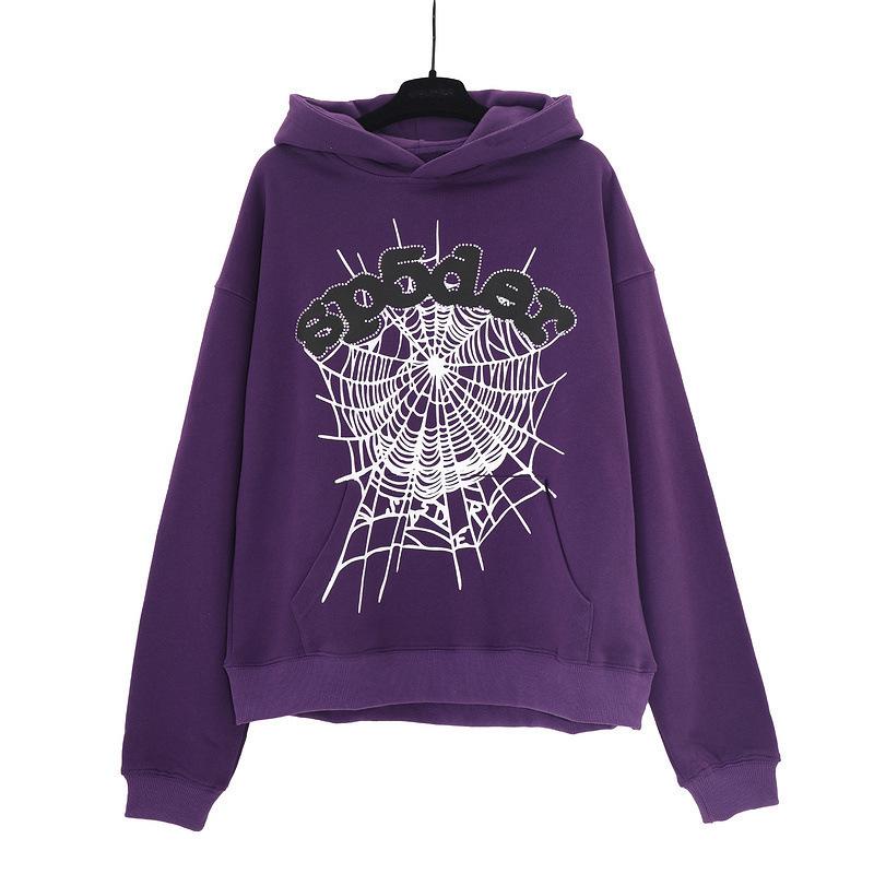 2025 Ny mote Print Letters Spindelvev Print Hettegenser Hip Hop Plus Size Løs Hettegenser Casual Bukser Sportsdress