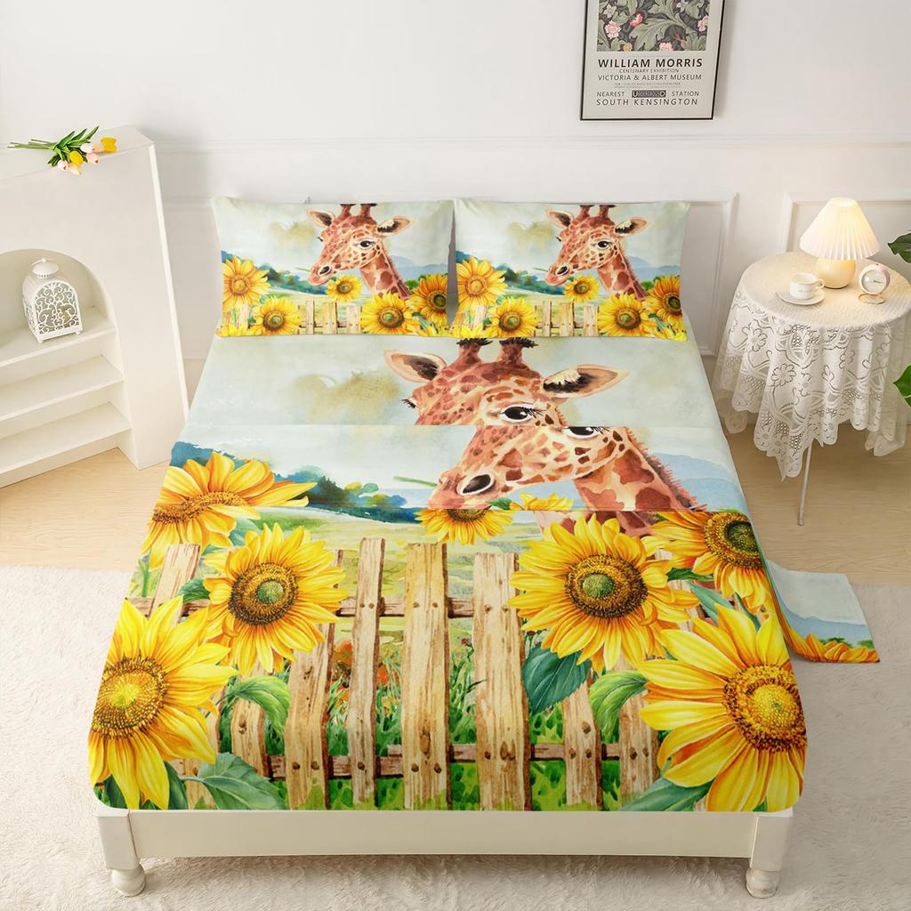 Ice Hockey Player Pattern Sheet Four Piece Bedding Set Bedroom Room Dormitory Bedding Decoration