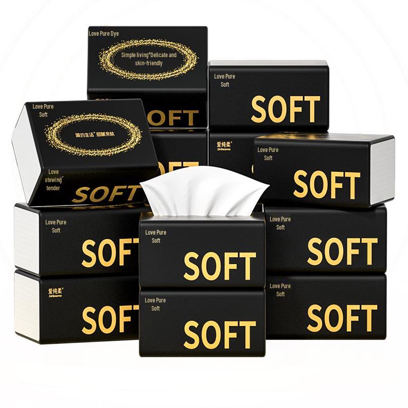 300 Sheets Facial Tissue Pack - 30 Large Packs of Wood Pulp Napkins and Hand Wipes