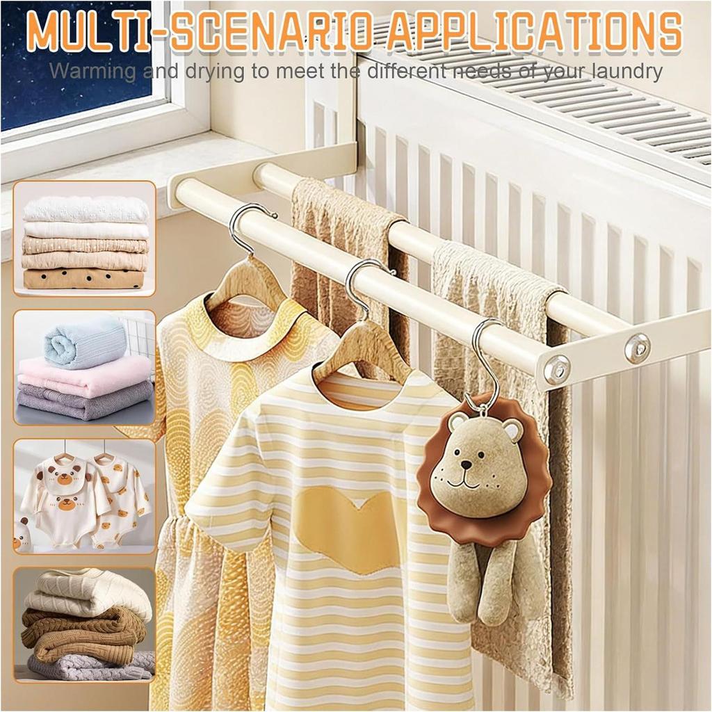 Clothes Drying Rack Wall Mounted Heavy-Duty Space-Saving Towel Rail Wall Mount Clothes Drying Rack for Room Clothing Closet