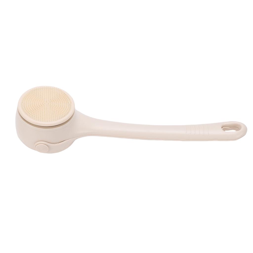 4 In 1 Electric Body Brush 2 Speeds Rechargeable Automatic Dual Handle Back Scrubber for Exfoliating Shower Beige