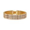 Three Rows of Zircon Bracelet 316 Stainless Steel Fine Polishing Bracelet Vacuum Plating Ins Fashion Exquisite Jewelry