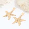 Vintage Gold Color Starfish Pendant Earrings for Women Fashion Metal Five Pointed Star Earrings Seaside Vacation Jewelry Gift