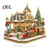 Faux Diamond Art Ornament Kit Christmas Kit, Santa Snowman Hanging DIY Sparkling Ornaments Acrylic Pendant with Rhinestones Craft for Adults, Holiday