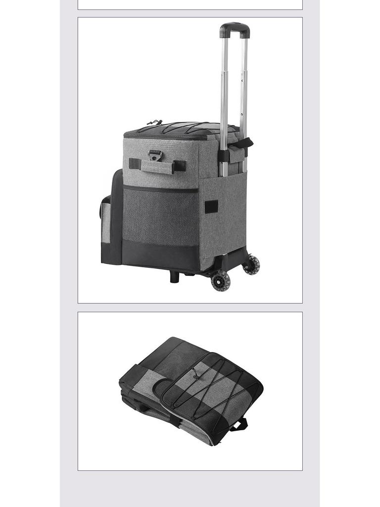 2021 Large Rolling Insulated Picnic & Food Delivery Bag with Wheels