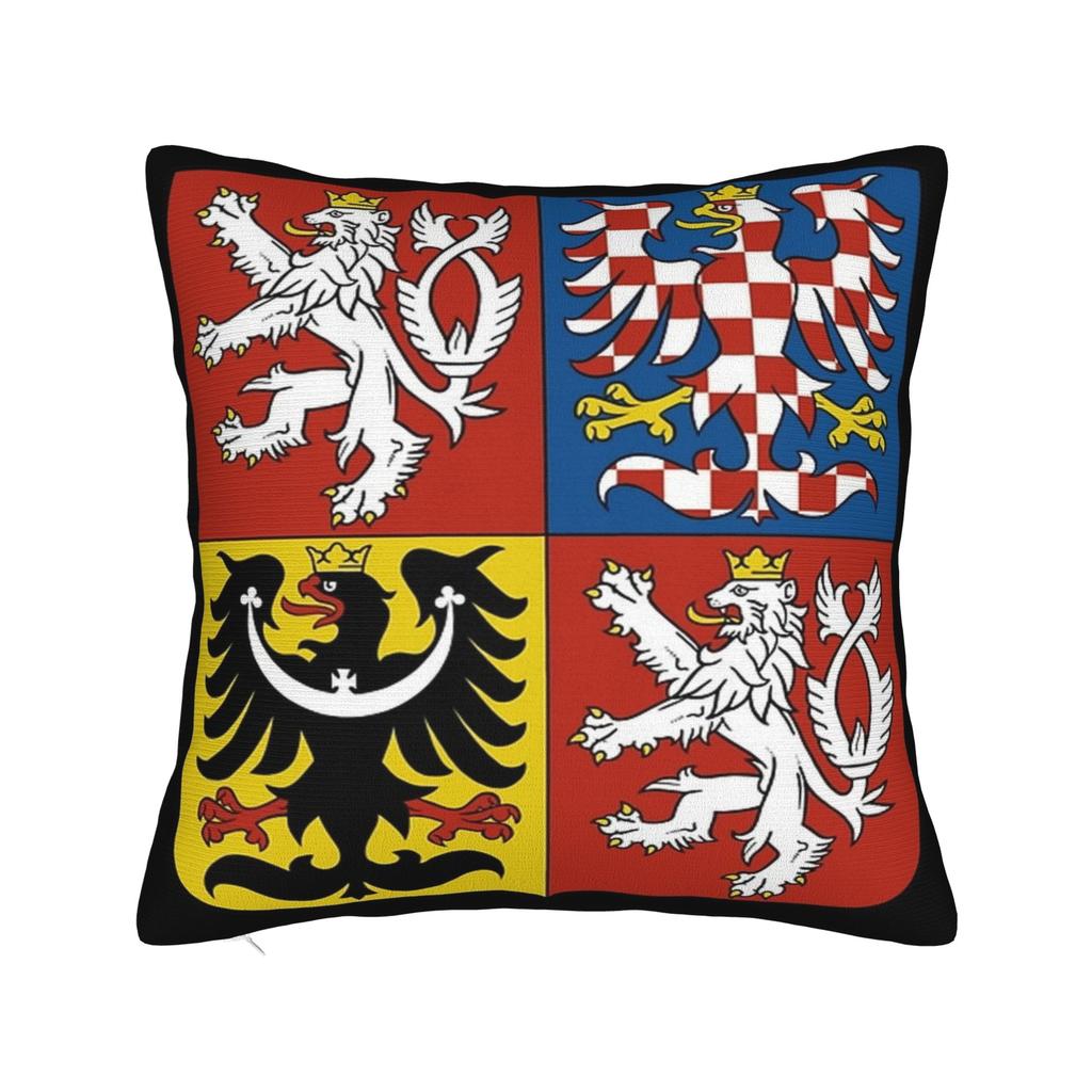 Czech Republic Coat Of Arms Pillow Cover Merch Soft Cushion Cover Decoration Pillow Case Cover Home Multiple Sizes